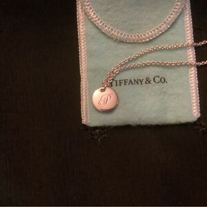 Tiffany & Co. Silver Monogram Pendant Necklace Letter “P”